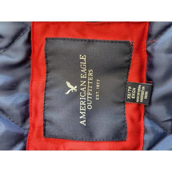 American Eagle Outfitters XS Red with floral & birds embroidery varsity jacket - Picture 4 of 6